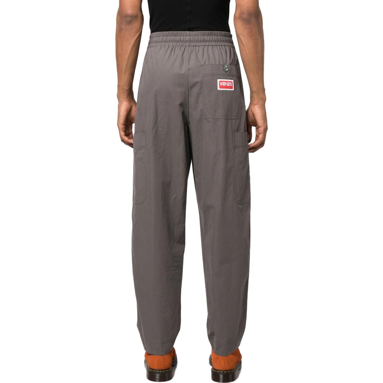 Shop KENZO 高腰彈性直筒長褲 灰色 FD55PA5019RO-96