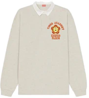 Order KENZO Light Grey Long Sleeve Polo Shirt with Letter Pattern. FD65PO5294SI-93