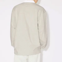 Details for KENZO Light Grey Long Sleeve Polo Shirt with Letter Pattern. FD65PO5294SI-93