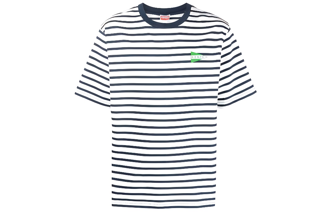 KENZO  Logo Striped Detail Crewneck T-Shirt Short Sleeve FD55TS4364SL-77