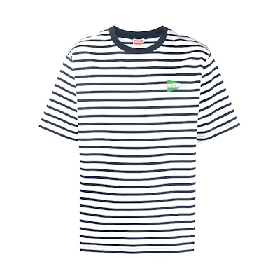 KENZO Logo Striped Detail Crewneck T-Shirt Short Sleeve FD55TS4364SL-77