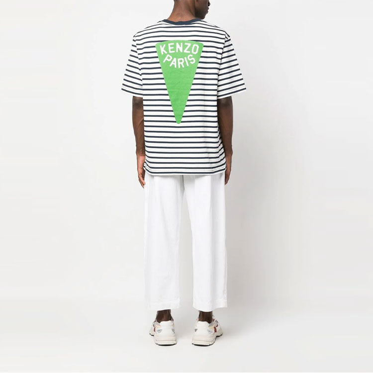 KENZO  Logo Striped Detail Crewneck T-Shirt Short Sleeve FD55TS4364SL-77 圖 4