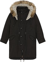KENZO Long Parka Coat with Detachable Hood in Black. FD65OU3079OD-99 KENZO Long Parka Coat with Detachable Hood in Black. FD65OU3079OD-99