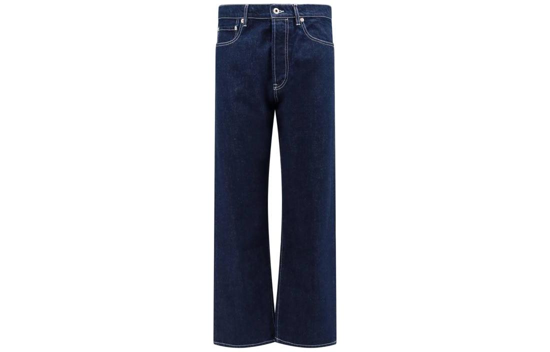 KENZO  Loose Fit Blue Straight Leg Denim Jeans. FE55DPP336B1-DM