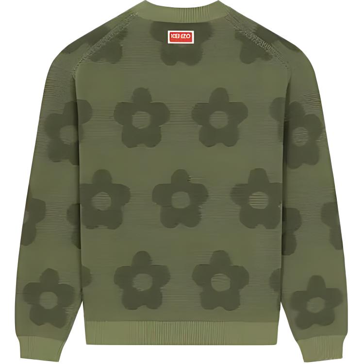 Lookbook KENZO Sweater Longgar Bermotif Bunga Warna Hijau. FD65PU4243CA-61