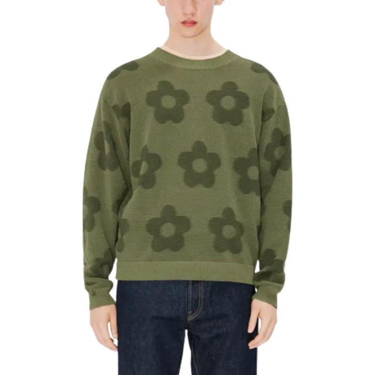 Shop KENZO Sweater Longgar Bermotif Bunga Warna Hijau. FD65PU4243CA-61