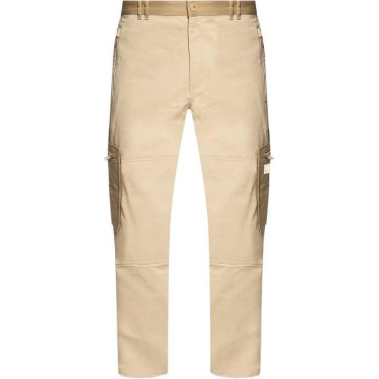 Order KENZO  Mid-Rise Slim Fit Zip Cargo Pants Khaki Casual Trousers FE65PA1129CA-11