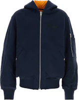 KENZO Navy Blue Zip-Up Hooded Jacket with Drop-Shoulder Design FE65BL1994ME-77 KENZO Navy Blue Zip-Up Hooded Jacket with Drop-Shoulder Design FE65BL1994ME-77