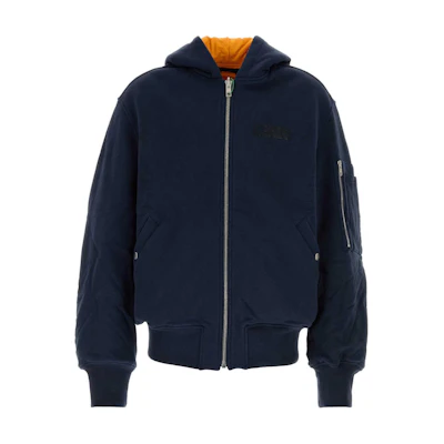 KENZO Navy Blue Zip-Up Hooded Jacket with Drop-Shoulder Design FE65BL1994ME-77