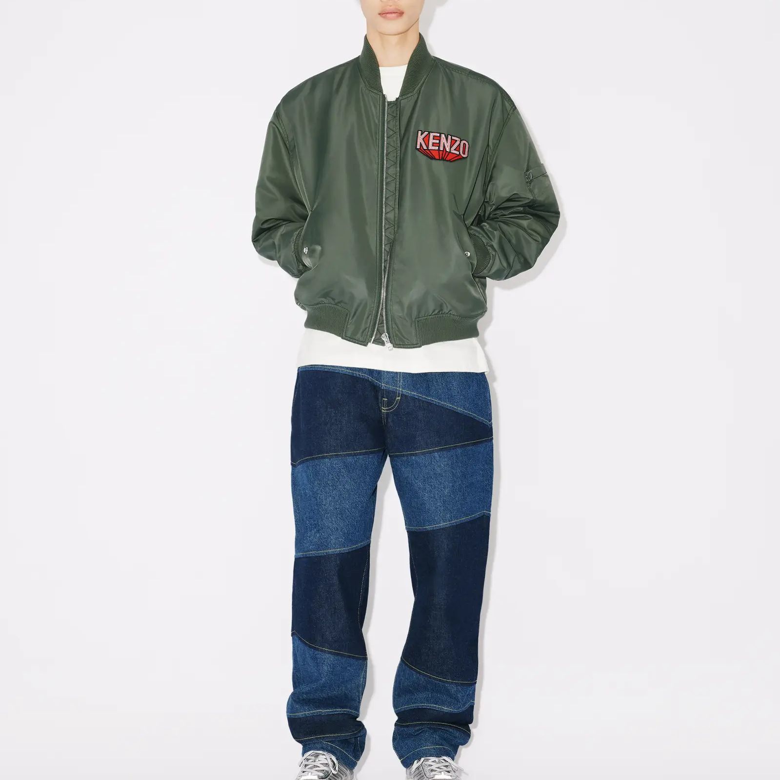 KENZO  Olive Green Logo Zip-Up Stand Collar Jacket FD65BL1279OC51 圖 6