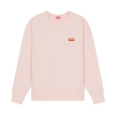 KENZO Pink Crewneck Sweatshirt with Solid Logo Print. FD65SW0714ME-34