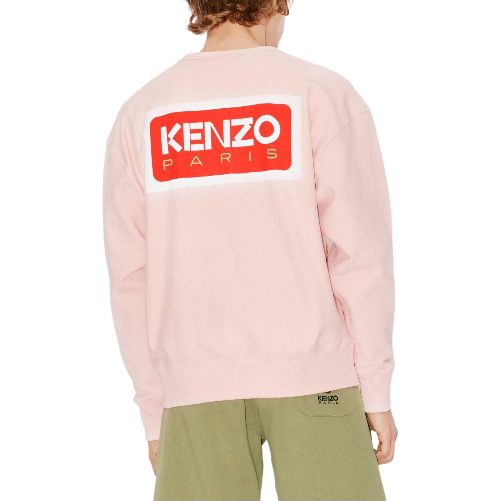 Purchase KENZO  Pink Crewneck Sweatshirt with Solid Logo Print. FD65SW0714ME-34