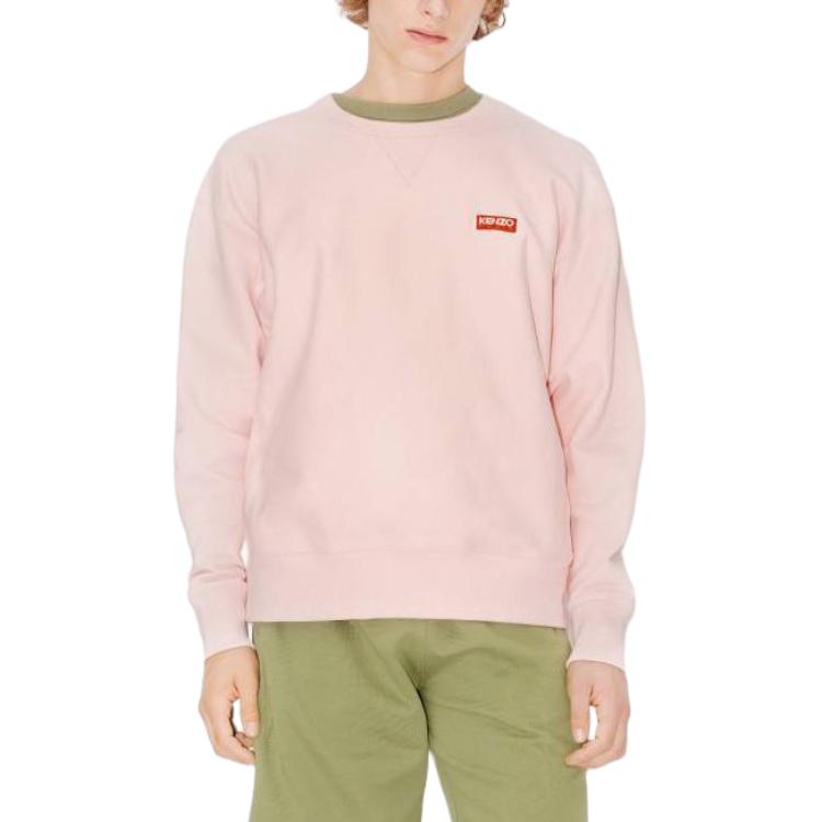 Details for KENZO  Pink Crewneck Sweatshirt with Solid Logo Print. FD65SW0714ME-34