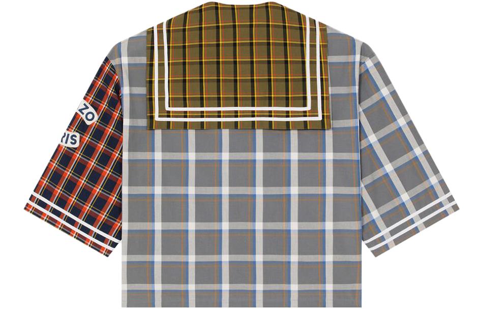 Lookbook KENZO 格紋字母短袖Polo衫 霧灰色 FD55CH1159RH-96