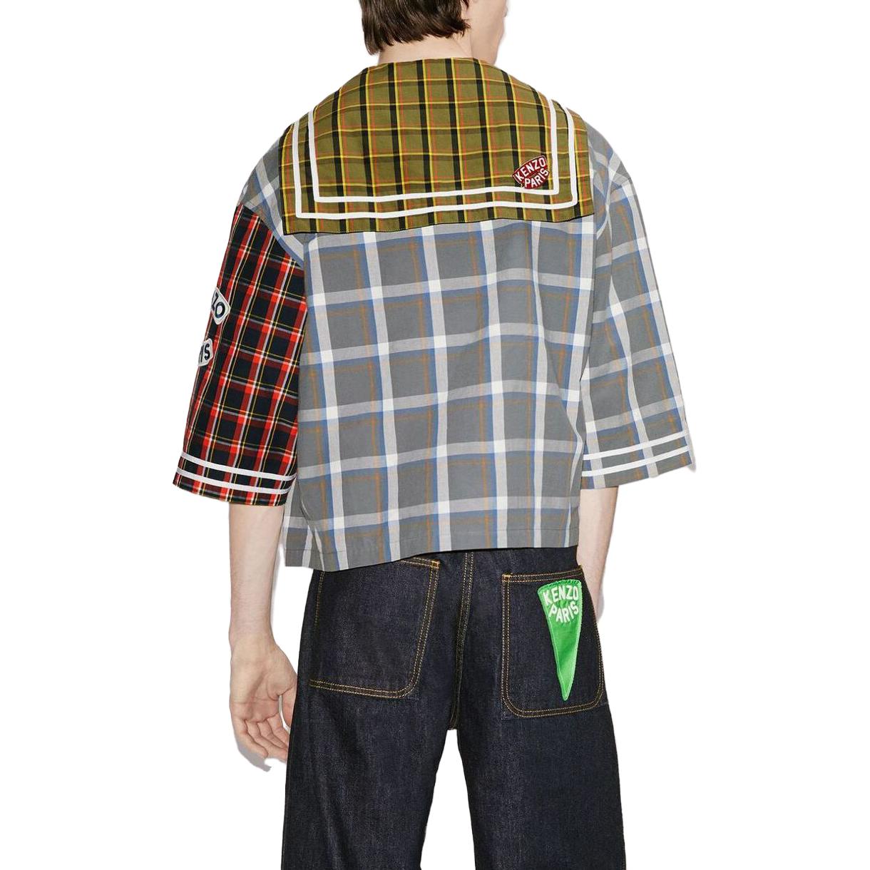 Purchase KENZO 格紋字母短袖Polo衫 霧灰色 FD55CH1159RH-96