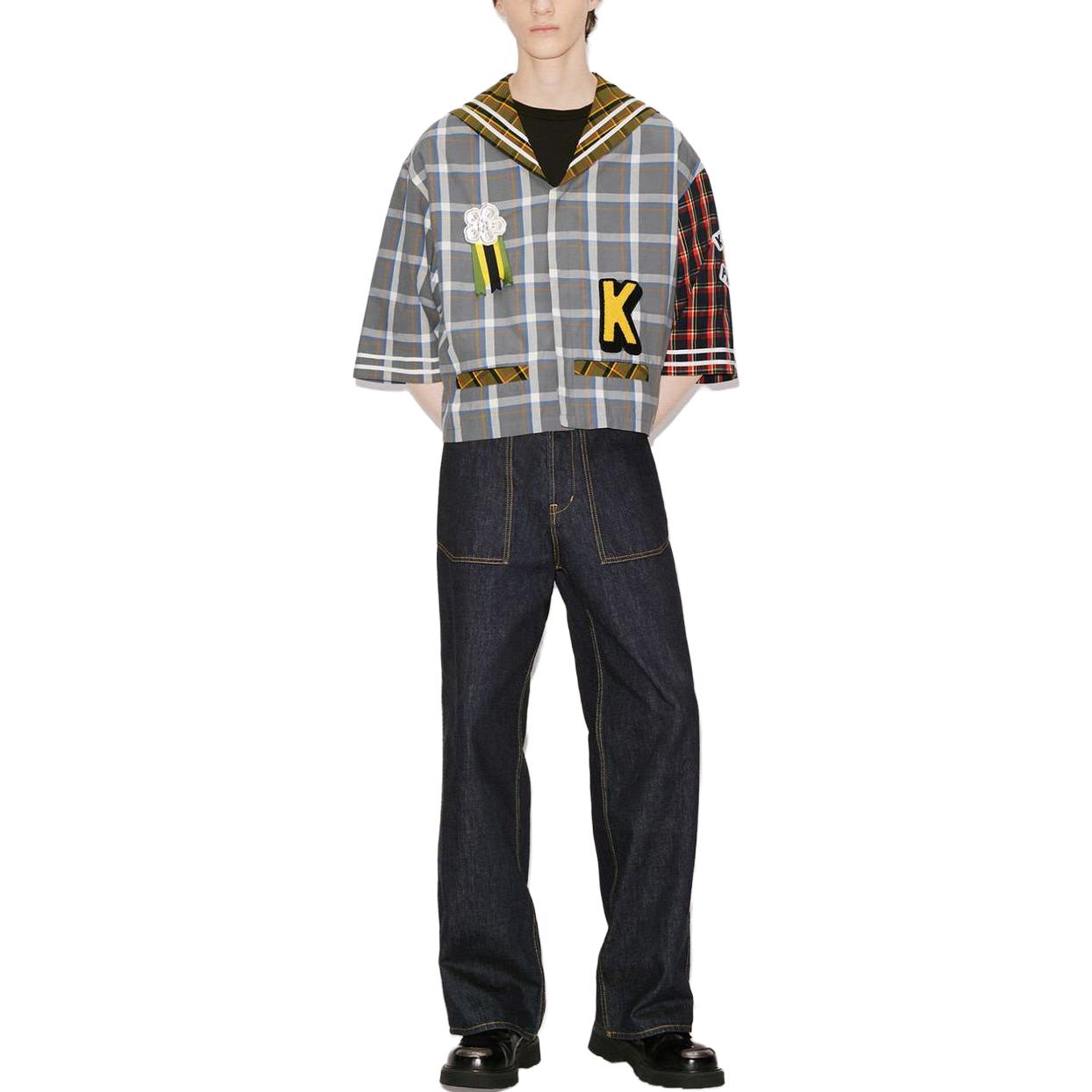 Details for KENZO 格紋字母短袖Polo衫 霧灰色 FD55CH1159RH-96