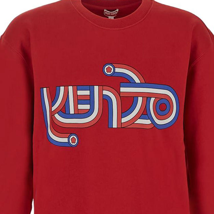 Details for KENZO  Red Loose Fit Sweatshirt with Letter Pattern Print FD65SW0724MG-22