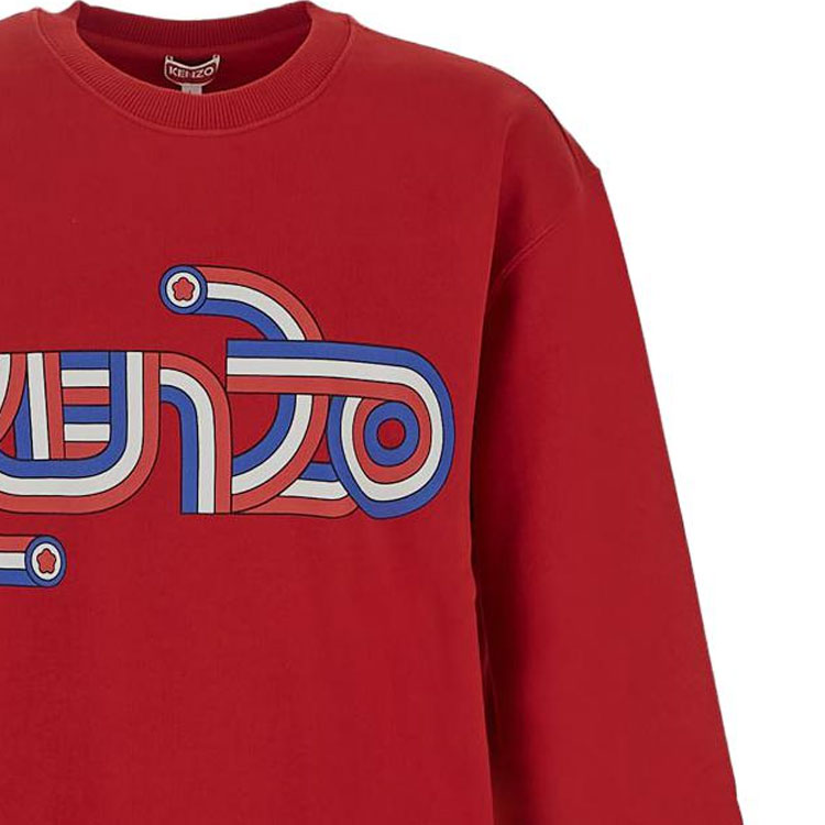 Sizing KENZO  Red Loose Fit Sweatshirt with Letter Pattern Print FD65SW0724MG-22