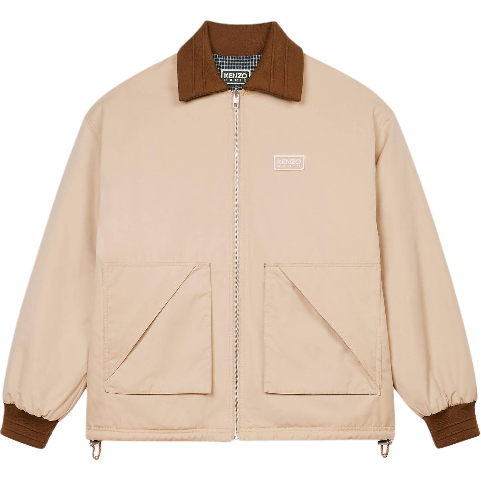 KENZO  Reversible Zipper Slim Fit Long Sleeve Jacket Khaki Color FE65BL0639OI-11