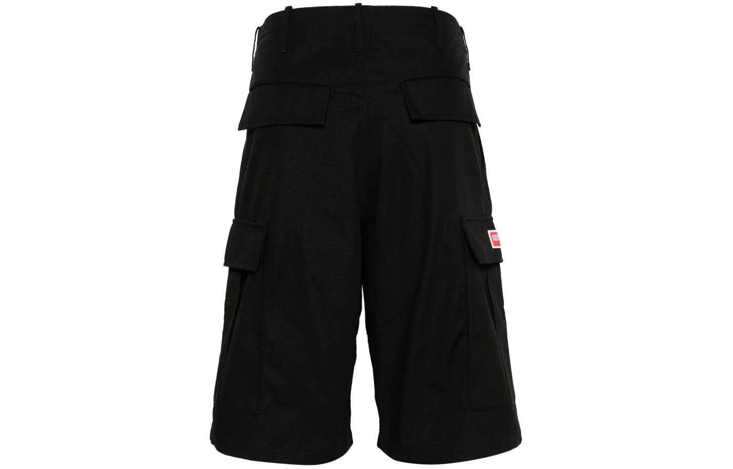 Lookbook KENZO  Solid Black Button Casual Shorts. PFE55SH2359DL-99