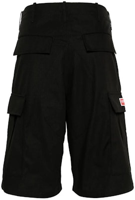 KENZO Solid Black Button Casual Shorts. PFE55SH2359DL-99 Lookbook KENZO Solid Black Button Casual Shorts. PFE55SH2359DL-99