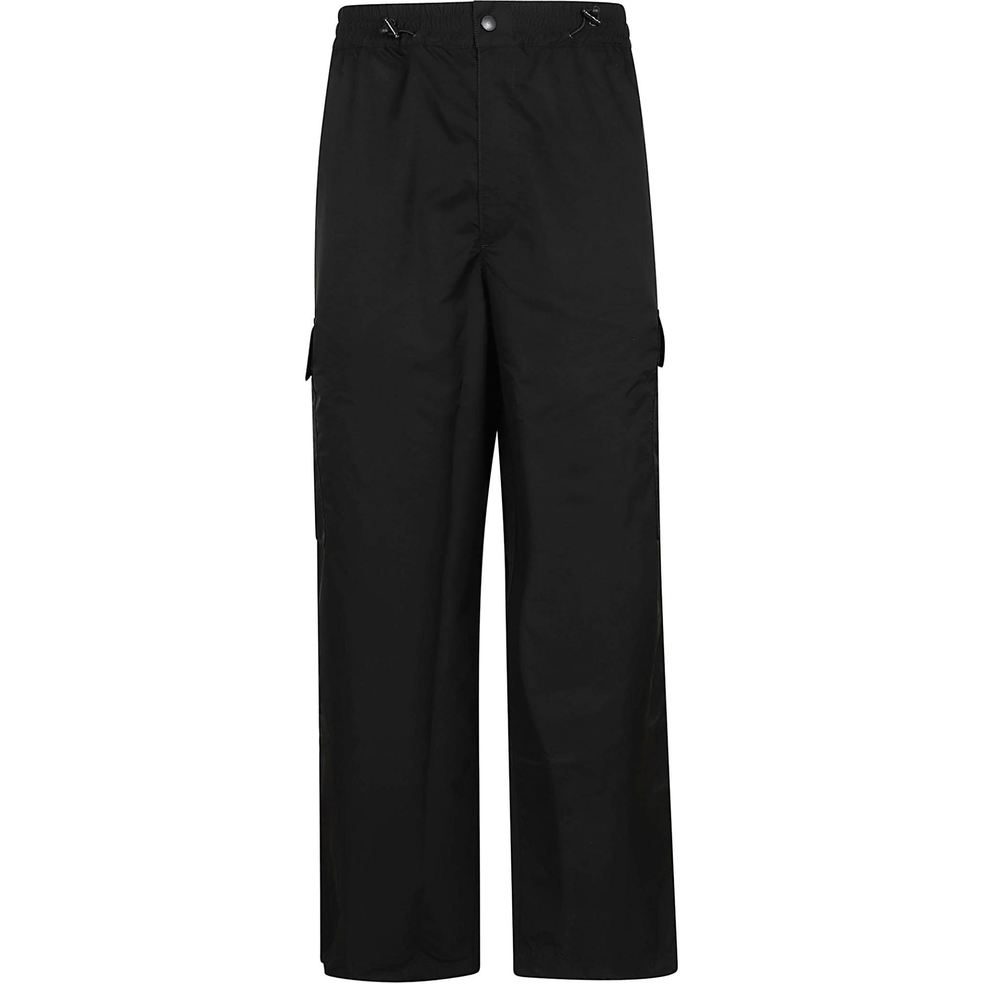 KENZO  Solid Black Elastic Waist Straight Cargo Pants FE65PA5139CE-99
