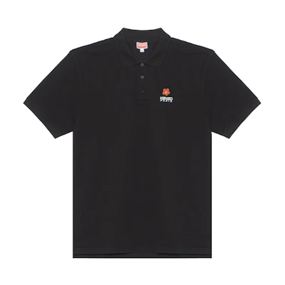 KENZO Solid Black Short Sleeve Polo Shirt. FC65PO0024PU-99J