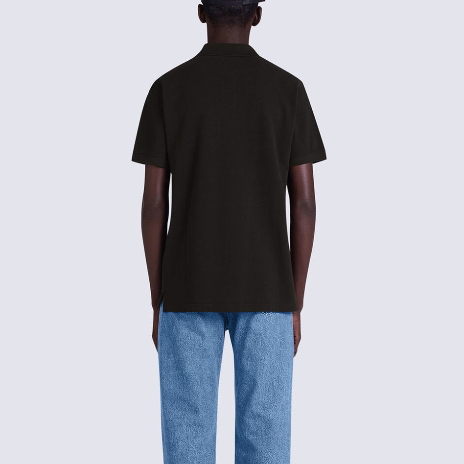 Purchase 겐조 솔리드 블랙 반소매 폴로 셔츠. FC65PO0024PU-99J