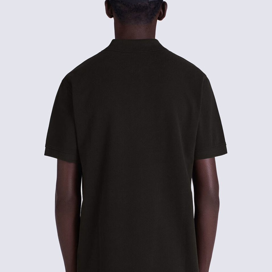 Sizing 겐조 솔리드 블랙 반소매 폴로 셔츠. FC65PO0024PU-99J