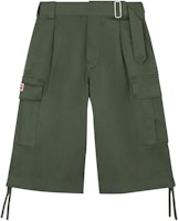 KENZO Solid Color Loose Fit Shorts Military Green. FE55SH2369GF-51 KENZO Solid Color Loose Fit Shorts Military Green. FE55SH2369GF-51