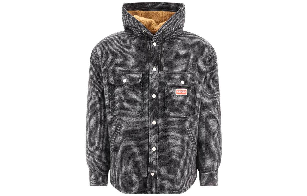 KENZO  Solid Drawstring Hooded Jacket Coal Grey FD65CH5169RD-98 圖 2