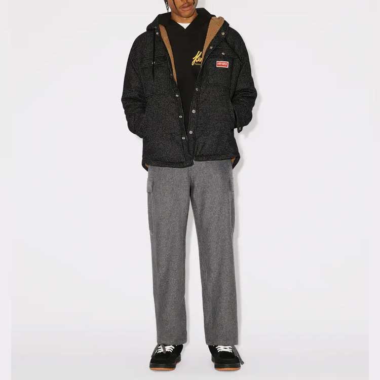 KENZO  Solid Drawstring Hooded Jacket Coal Grey FD65CH5169RD-98 圖 4