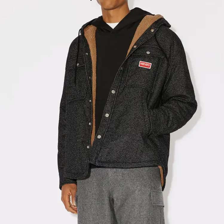 KENZO  Solid Drawstring Hooded Jacket Coal Grey FD65CH5169RD-98 圖 5