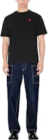 Shop KENZO Solid Logo Crewneck Slim Fit T-Shirt Black FE65TS4744SG-99J
