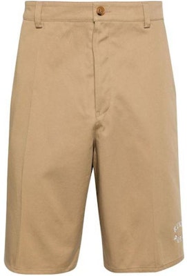 KENZO Solid Mid-Rise Straight-Cut Casual Shorts Brown. PFD65SH2149CA-13 Order KENZO Solid Mid-Rise Straight-Cut Casual Shorts Brown. PFD65SH2149CA-13