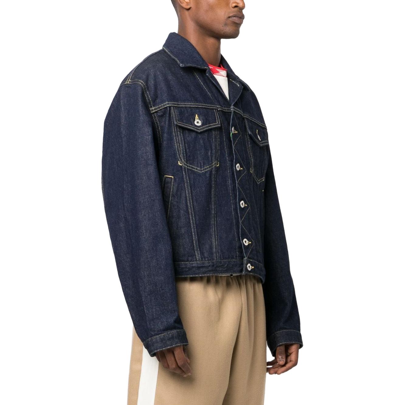 KENZO  Solid Single-Breasted Denim Jacket Blue. FD65DV3026A1-DM 圖 5