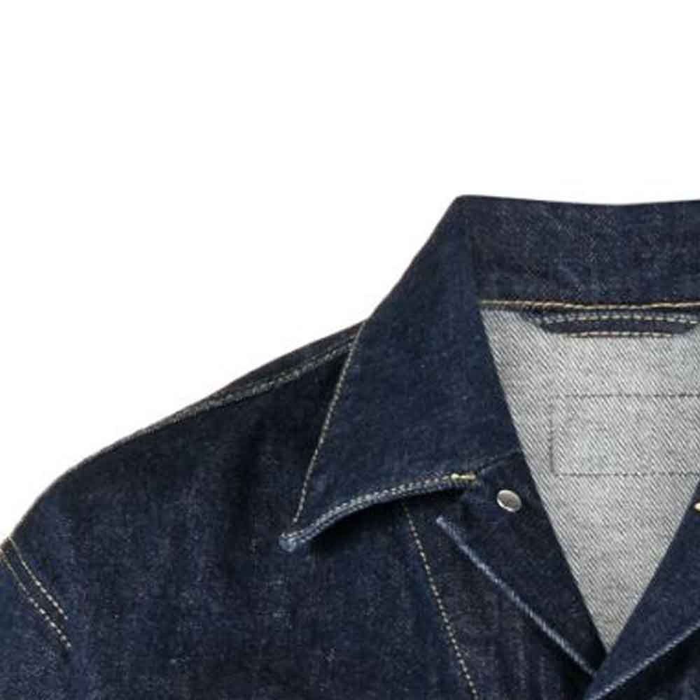 KENZO  Solid Single-Breasted Denim Jacket Blue. FD65DV3026A1-DM 圖 6