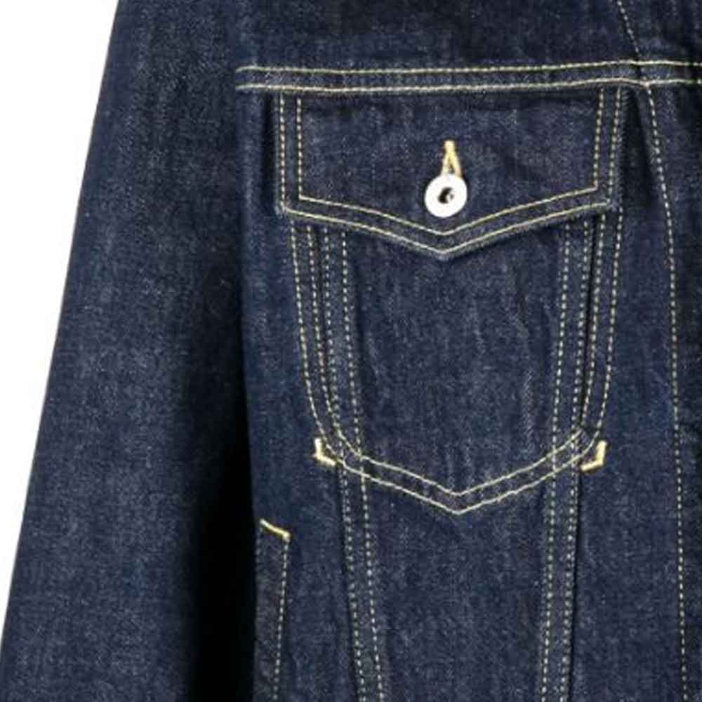 KENZO  Solid Single-Breasted Denim Jacket Blue. FD65DV3026A1-DM 圖 7