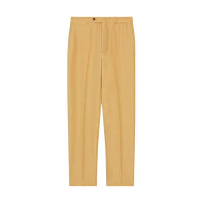 KENZO Solid Straight-Fit Casual Pants Khaki Color. FC65PA1069RG-11
