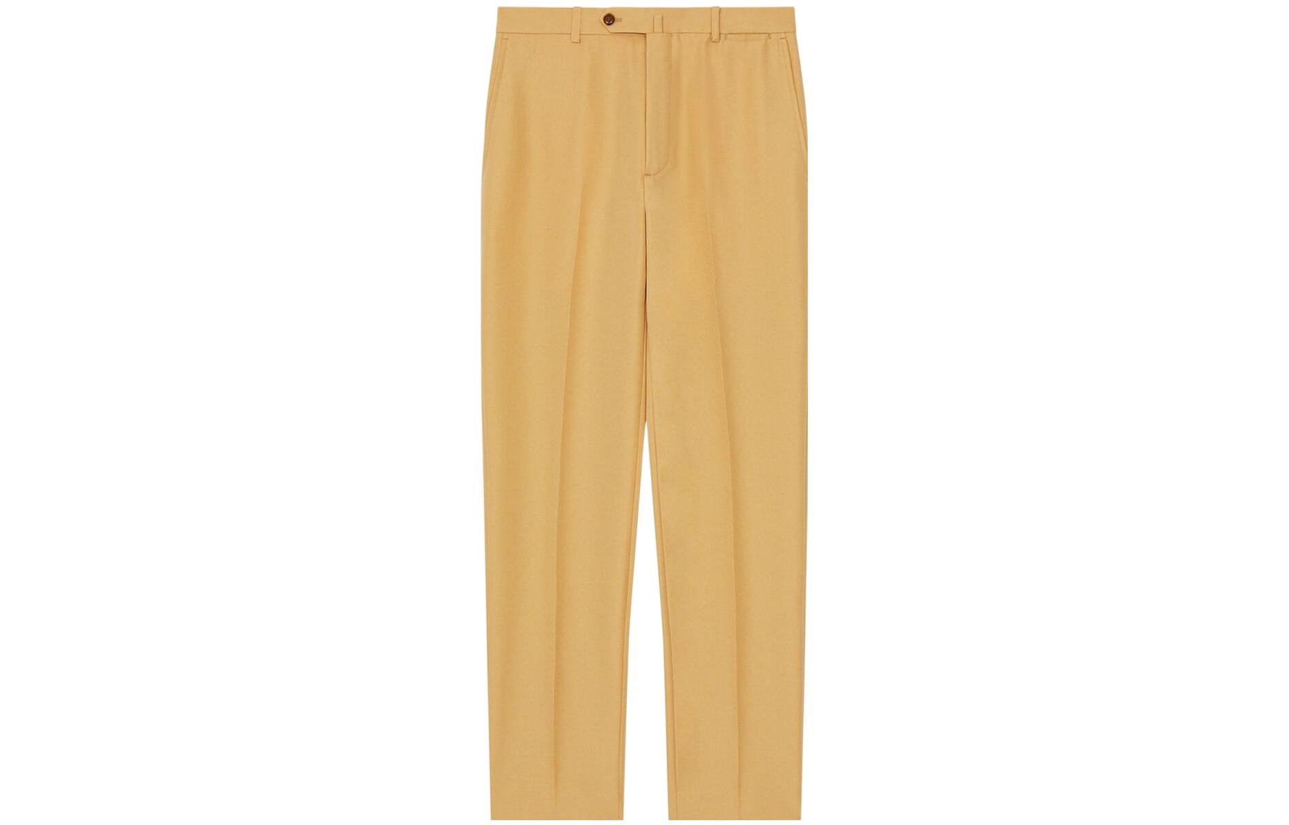 Order KENZO  Solid Straight-Fit Casual Pants Khaki Color. FC65PA1069RG-11