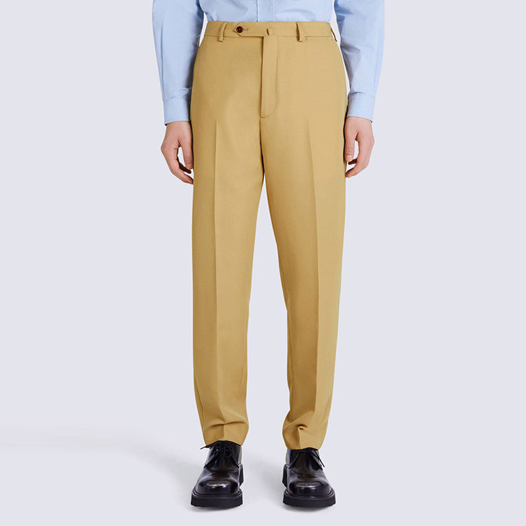 Details for KENZO  Solid Straight-Fit Casual Pants Khaki Color. FC65PA1069RG-11