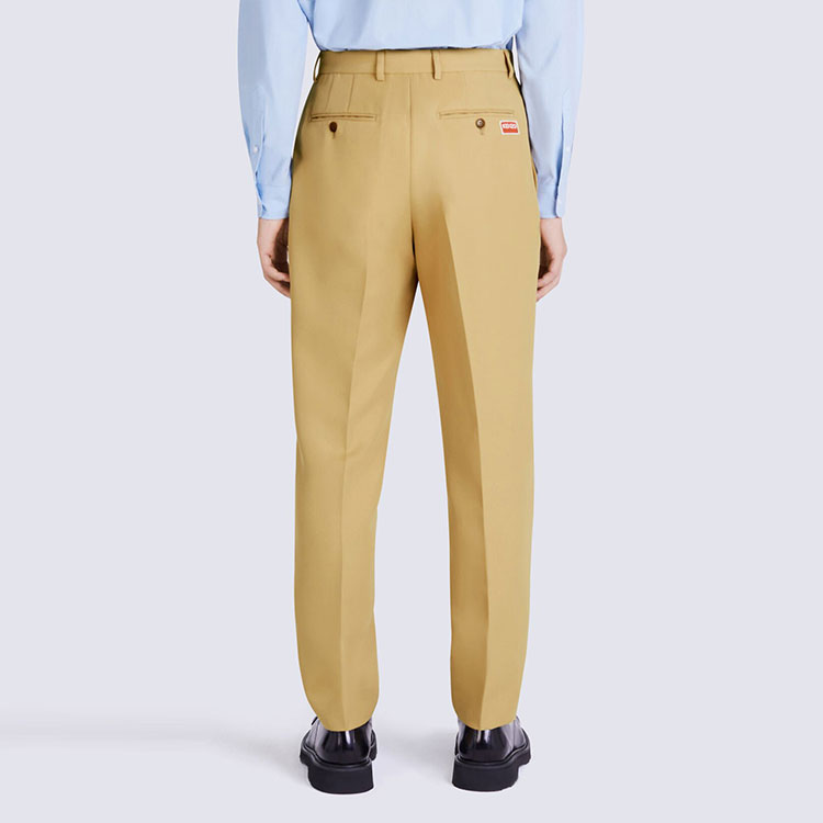 Sizing KENZO  Solid Straight-Fit Casual Pants Khaki Color. FC65PA1069RG-11