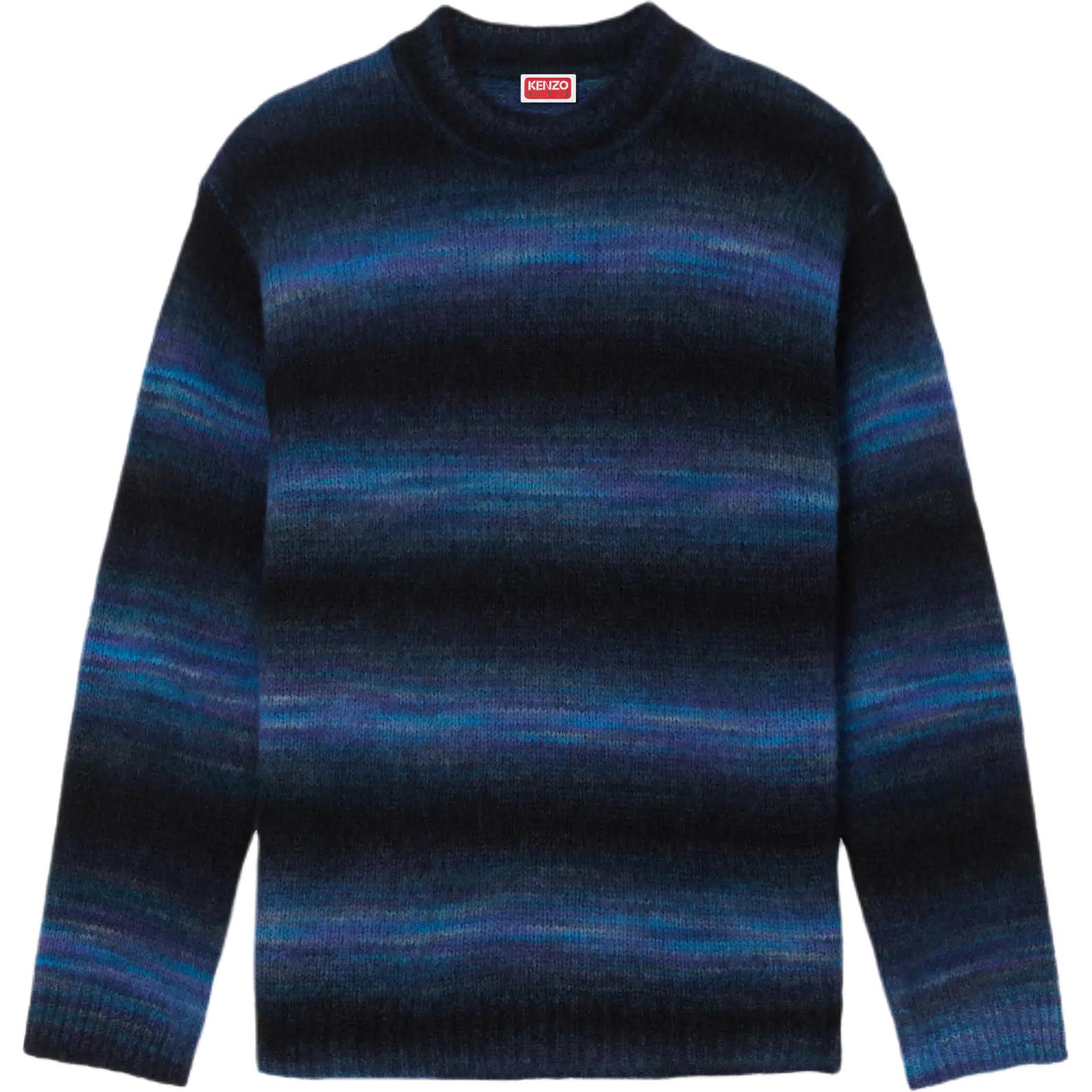 Order KENZO 藍黑條紋標誌刺繡毛衣 FE65PU4673CG-79