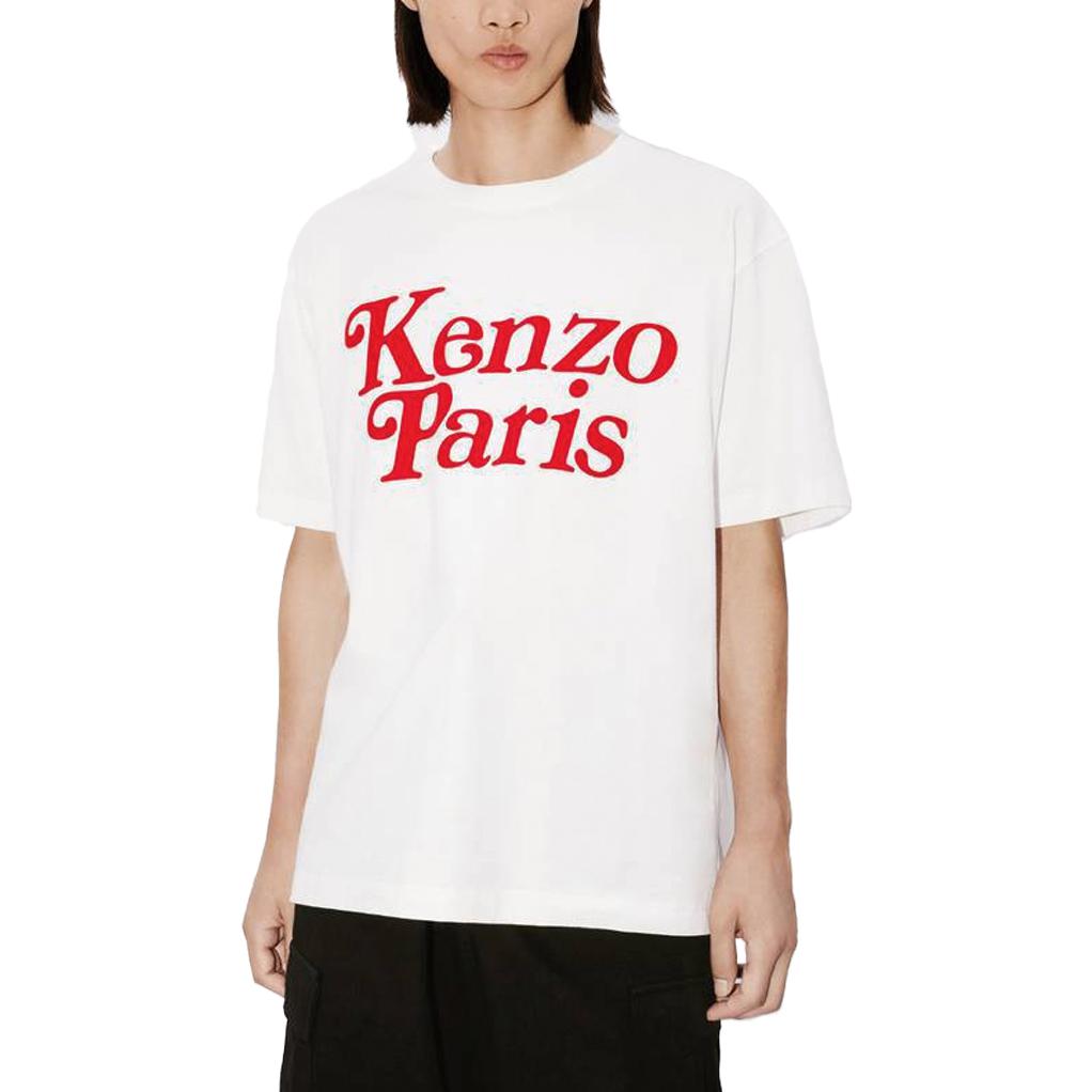 Sizing KENZO Kaos Putih Crewneck dengan Cetak Grafis Logo. FE55TS1914SY-02