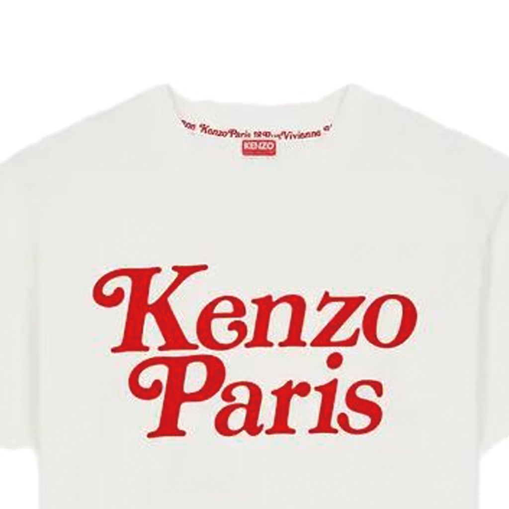Cheap KENZO Kaos Putih Crewneck dengan Cetak Grafis Logo. FE55TS1914SY-02