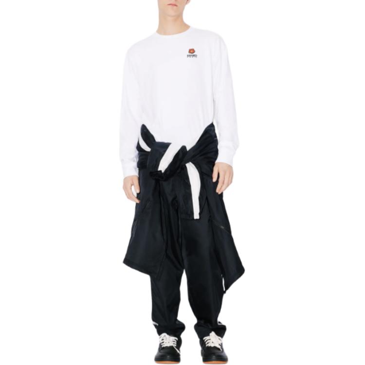 Details for KENZO 白色花卉刺繡Logo長袖圓領T恤 FE55TS1854SG-01