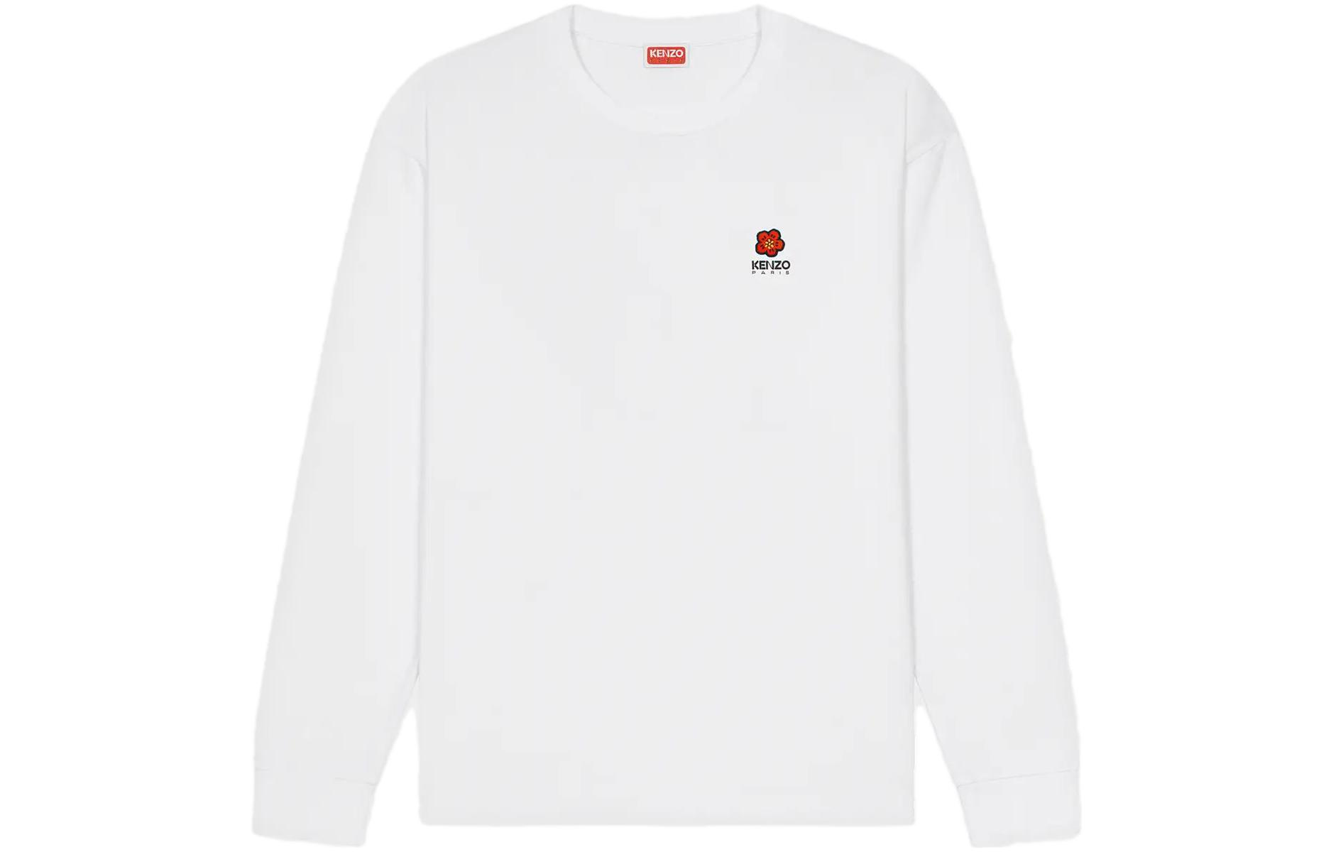 KENZO  White Floral Letter Crewneck Long Sleeve Sweatshirt. FD55TS4444SG-01