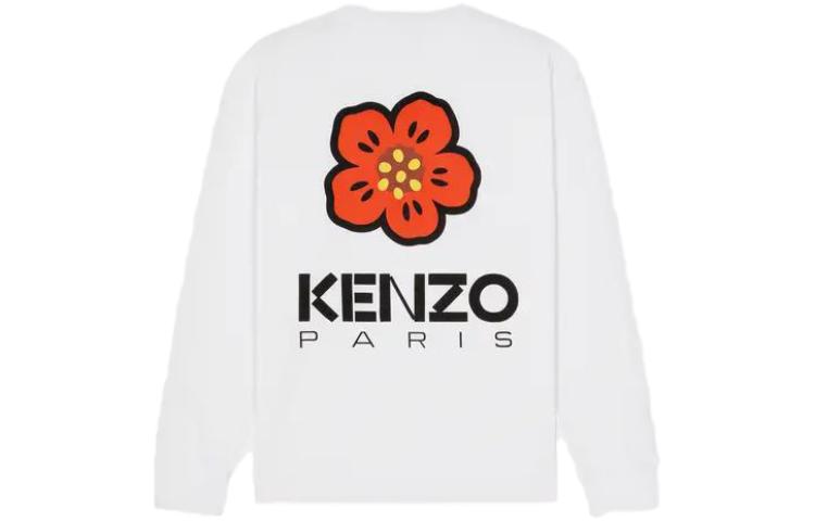 Lookbook KENZO Sudadera Blanca de Manga Larga con Letras Florales. FD55TS4444SG-01