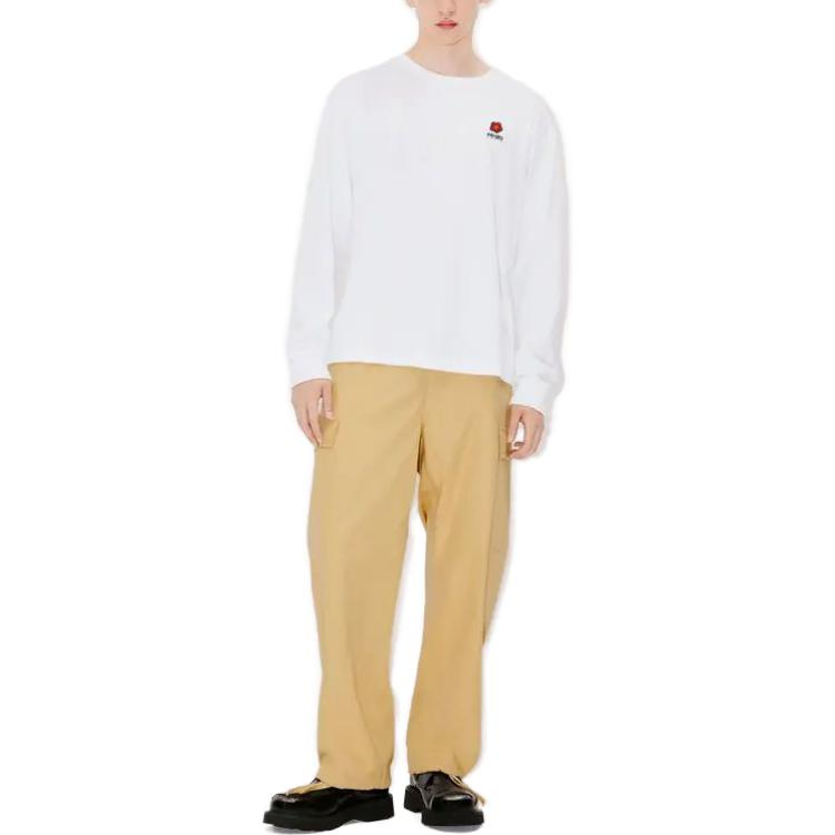 Shop KENZO Sudadera Blanca de Manga Larga con Letras Florales. FD55TS4444SG-01