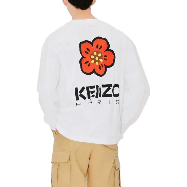 Details for KENZO Sudadera Blanca de Manga Larga con Letras Florales. FD55TS4444SG-01